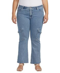 Джинсы больших размеров с карманами-карго Be Low Silver Jeans Co., синий