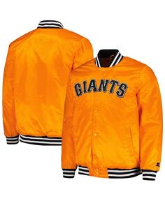 Мужская оранжевая модная атласная университетская куртка San Francisco Giants Cross Bronx с застежкой на пуговицы Starter, оранжевый