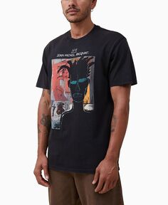 Мужская футболка свободного кроя с круглым вырезом Basquiat COTTON ON, черный