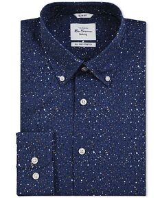 Мужская рубашка узкого кроя с фактурной текстурой Ben Sherman, синий