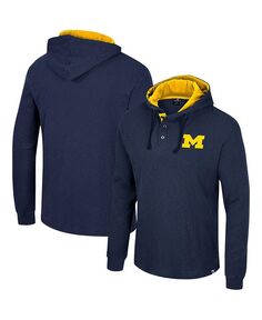 Мужская темно-синяя термосумка с длинным рукавом Michigan Wolverines Affirmative Thermal Hoodie Colosseum, синий