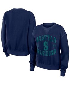 Женский темно-синий рваный вельветовый пуловер Seattle Mariners в винтажном стиле WEAR by Erin Andrews, синий