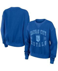 Женский рваный вельветовый пуловер в винтажном стиле Royal Kansas City Royals WEAR by Erin Andrews, синий