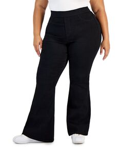Модные джинсы больших размеров с пышной юбкой и расклешенными штанинами без застежки Celebrity Pink, черный