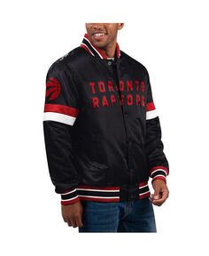 Мужская черная университетская атласная куртка с длинными кнопками Toronto Raptors Home Game Starter, черный