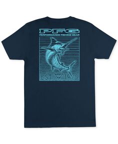 Мужская футболка с рисунком Digital Marlin и короткими рукавами Columbia, синий
