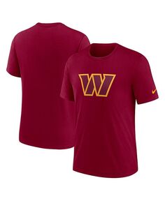 Мужская бордовая футболка Washington Commanders Rewind Logo Tri-Blend Nike, красный