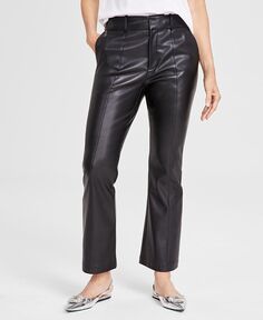 Женские брюки-клеш из искусственной кожи I.N.C. International Concepts, цвет Deep Black