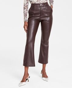 Женские брюки-клеш из искусственной кожи I.N.C. International Concepts, коричневый
