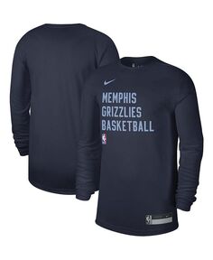 Мужская и женская темно-синяя футболка Memphis Grizzlies 2023/24 Legend On-Court Practice с длинным рукавом Nike, синий