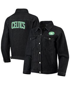 Женская черная джинсовая куртка на пуговицах с нашивкой Boston Celtics The Wild Collective, черный