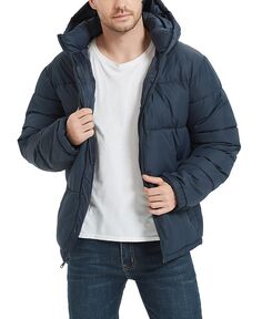 Мужская стеганая куртка-пуховик на молнии спереди с капюшоном Hawke &amp; Co., синий