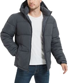 Мужская стеганая куртка-пуховик на молнии спереди с капюшоном Hawke &amp; Co., серый