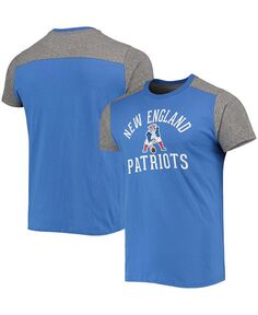 Мужская королевская серая футболка New England Patriots Gridiron Classics Field Goal Slub Majestic, синий
