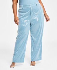 Модные широкие брюки больших размеров с блестками Nina Parker, синий