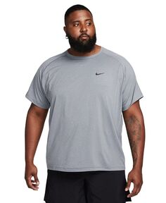 Мужская футболка свободного кроя для фитнеса Dri-FIT с короткими рукавами Nike, цвет Black/heather/black
