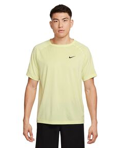 Мужская футболка свободного кроя для фитнеса Dri-FIT с короткими рукавами Nike, цвет Luminous Green/black