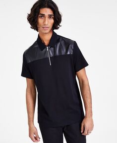 Мужская рубашка-поло стандартного кроя с цветными блоками INC International Concepts I.N.C. International Concepts, черный