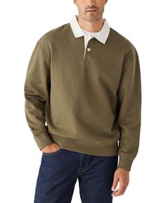 Мужская рубашка-поло свободного кроя с длинными рукавами и контрастной отделкой Frank And Oak, коричневый
