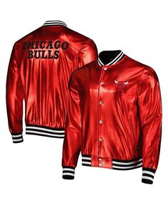 Мужская и женская куртка-бомбер с металлизированными кнопками Red Chicago Bulls The Wild Collective, красный