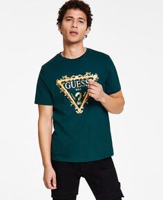 Мужская футболка с треугольным логотипом GUESS, зеленый