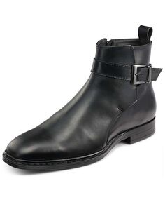 Мужские кожаные ботинки с боковой молнией и пряжкой KARL LAGERFELD PARIS, черный