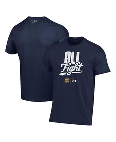 Мужская темно-синяя футболка Notre Dame Fighting Irish All Fight Under Armour, синий