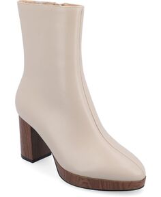 Женские ботинки Romer Tru Comfort из пеноматериала на платформе с миндалевидным носком Journee Collection, цвет Taupe