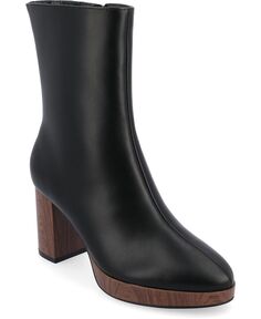 Женские ботинки Romer Tru Comfort из пеноматериала на платформе с миндалевидным носком Journee Collection, черный