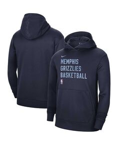 Мужская и женская темно-синяя толстовка с капюшоном Memphis Grizzlies 2023/24 Performance Spotlight для тренировок на корте Nike, цвет Navy