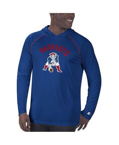 Мужская темно-синяя футболка с капюшоном и реглан с винтажным логотипом New England Patriots Starter, синий