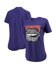 Женская фиолетовая футболка Clemson Tigers Wild Lips Core Pressbox, фиолетовый