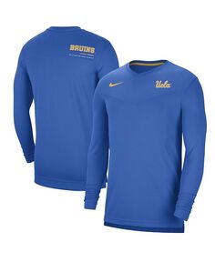 Мужская синяя футболка с длинным рукавом и v-образным вырезом UCLA Bruins Coach Performance Nike, синий