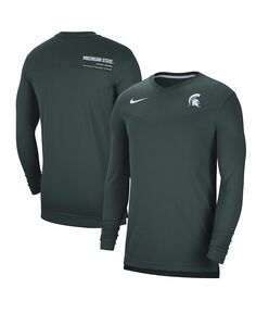 Мужская зеленая футболка с длинным рукавом и v-образным вырезом Michigan State Spartans 2022 Coach Performance Nike, зеленый