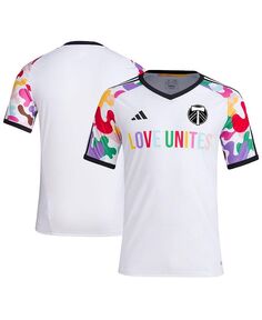 Мужская белая предматчевая футболка Portland Timbers 2023 Pride adidas, белый