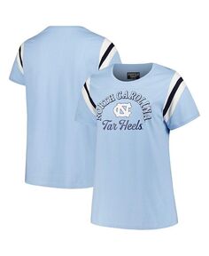 Женская футболка с круглым вырезом в полоску размера плюс, синяя Каролина, штат Северная Каролина, на каблуке Tar Heels Profile, синий