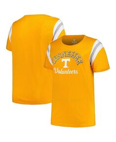 Женская футболка Tennessee Orange Tennessee Volunteers размера плюс в полоску с круглым вырезом и задней дверью Profile, оранжевый