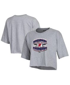 Женская серая футболка Ole Miss Rebels 2022 NCAA, мужская укороченная футболка бейсбольного колледжа World Series Champions в раздевалке для бойфренда, серый