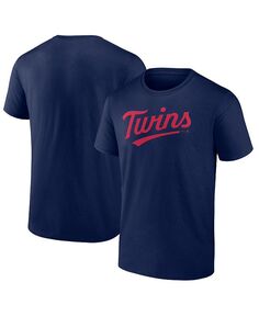 Мужская темно-синяя футболка с надписью Minnesota Twins Team Fanatics, синий