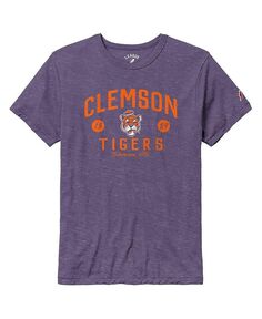 Мужская фиолетовая рваная футболка Clemson Tigers Bendy Arch Victory Falls Tri-Blend League Collegiate Wear, фиолетовый