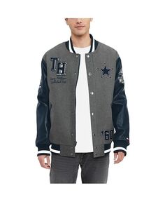 Мужская университетская куртка с застежкой на пуговицы Dallas Cowboys Gunner, темно-серая и темно-синяя Tommy Hilfiger, серый