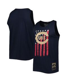 Мужская темно-синяя майка Chicago Cubs Cooperstown Collection Stars and Stripes Mitchell &amp; Ness, синий