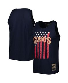 Мужская темно-синяя майка San Francisco Giants Cooperstown Collection Stars and Stripes Mitchell &amp; Ness, синий