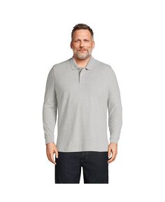 Мужская рубашка-поло с длинными рукавами Comfort First Lands&apos; End, цвет Gray heather
