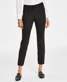 Женские брюки прямого кроя со швами до щиколотки без застежки Anne Klein, черный