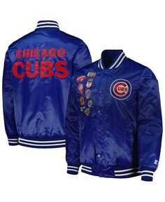 Мужская куртка на кнопках с нашивками Royal Chicago Cubs Starter, синий
