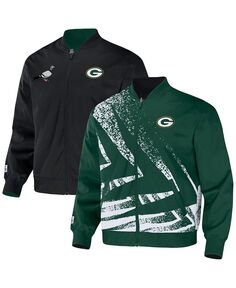 Мужская двусторонняя нейлоновая куртка с вышивкой NFL X Staple Hunter Green Green Bay Packers NFL Properties, зеленый