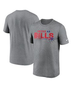 Мужская футболка серого цвета Хизер Buffalo Bills Legend Team Shoutout Performance Nike, серый