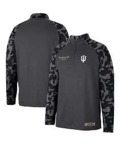 Мужские темно-серые чулки Indiana Hoosiers OHT в военном стиле, удлиненная куртка реглан с молнией на четверть Colosseum, серый