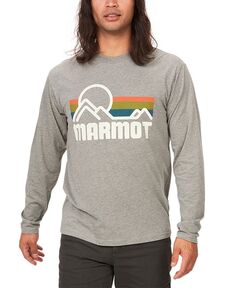 Мужская футболка с длинным рукавом и графическим логотипом в прибрежном стиле Marmot, цвет Charcoal Heather